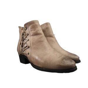 Walking Cradles Shoes Womens 7.5 Bootie Fashion Distressed Boho Lace Leather Zip